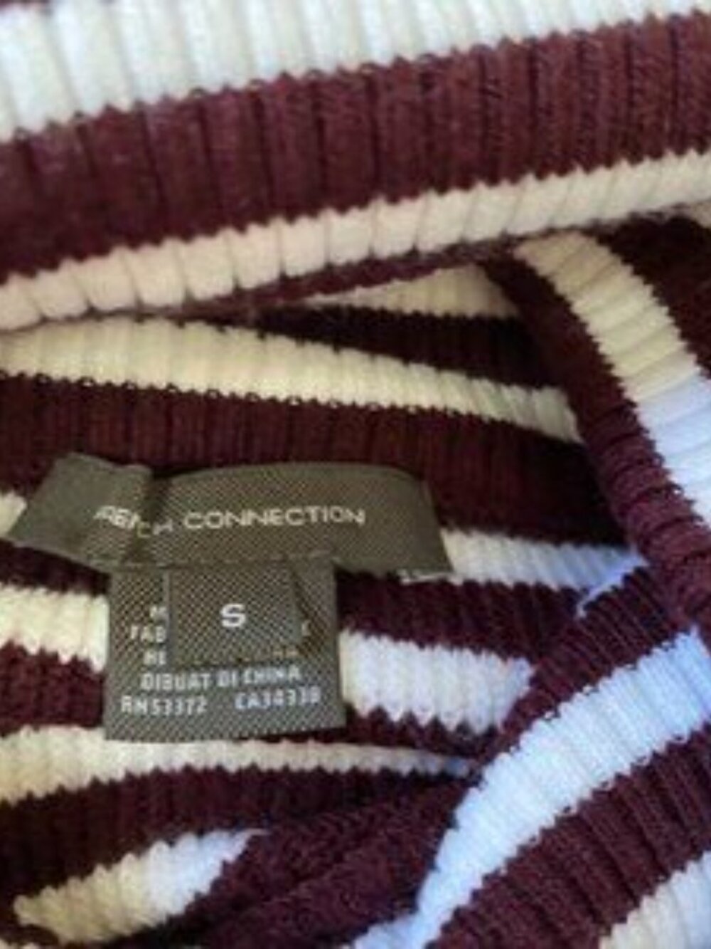 french Connection BNWT Cowl Stripe Ribbed Sweater - Picture 8 of 12